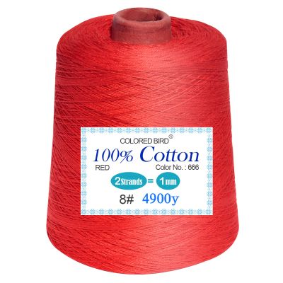 colored bird Size 8 Crochet Thread,Cotton Yarn,500g per Cone red
