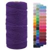 LEREATI 3mm Macrame Cord, 109 Yards Natural Cotton Cord, Macrame Macrame Rope Yarn for DIY Crafts, Wall Hangers, Plant Holders, Knitting, Wedding Decor (Deep Purple) view 1