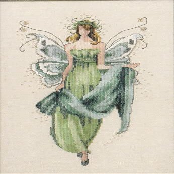 Complete Cross Stitch Materials with Linen - Fern NC107 by Nora Corbett