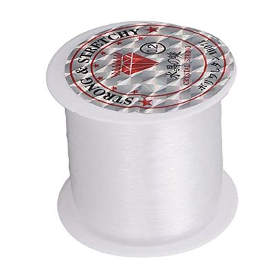 Pssopp 142 Yards Clear Nylon String, Wide Application Nylon Cord 0.2mm Crystal String Bead Cord for Craft Jewelry Making Necklace Bracelet