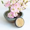 Wazakura Minoyaki Series Japanese Ikebana Essential Tool Kit with Small Round Ceramic Flower Vase and Kenzan Pin Frog for Floral Arranging - Brown & Blue Vase + 2in (61mm) Brass Kenzan view 2