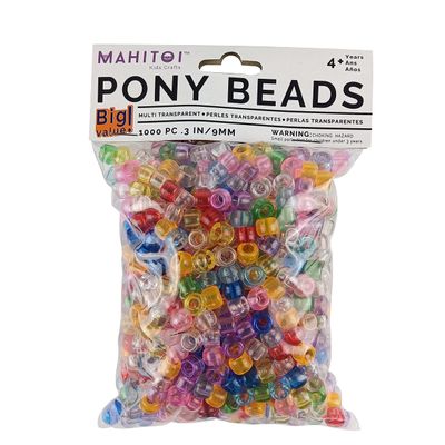 1000 Transparent Multicolor Beads 9mm x 6mm American Craft Beads for Jewelry Making, Bracelets, and Art Projects