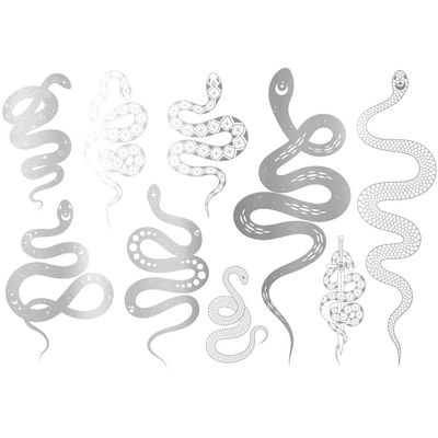 Ceramic Decal, Gold Overglaze Decal, Magic Snake (White Gold)