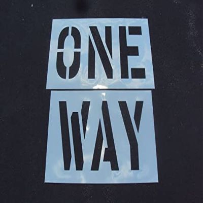 24" ONE Way Parking Lot Stencil - Actual 24" Letter Height. (Not 9" Wide) 1/16" Thick LDPE Material. (.060") by The American Striping Co. Ohio
