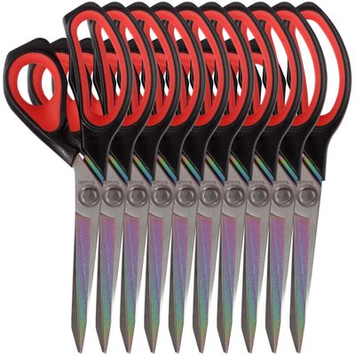 JubileeYarn Forged Titanium Fabric Shears - 8.5" Black w/Red - 10 Units