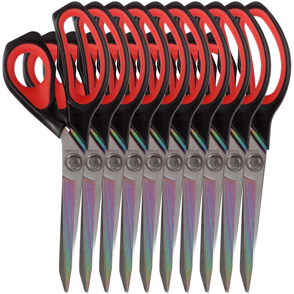 JubileeYarn Forged Titanium Fabric Shears - 8.5" Black w/Red - 10 Units