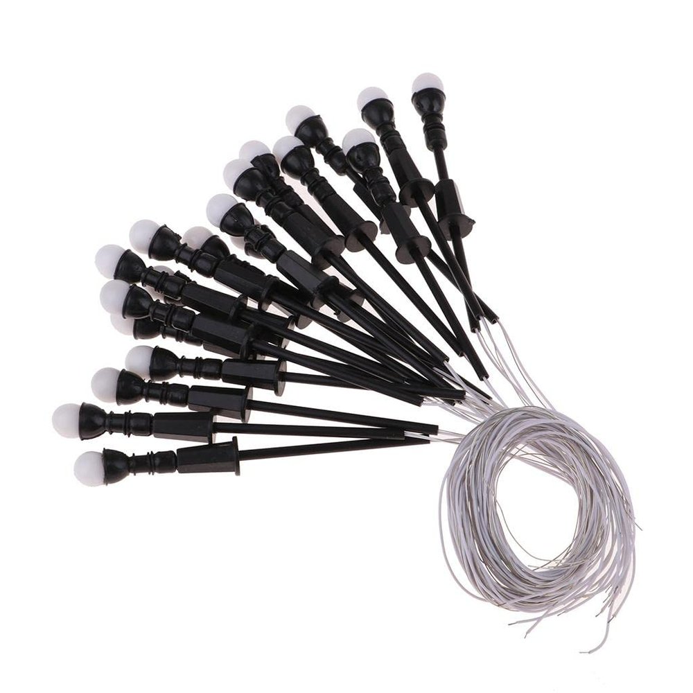 Harilla 20 Pieces 1: 100 HO Scale LED Street Lights Single Headlights