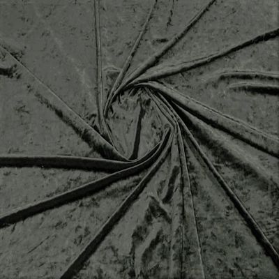 New Creations Fabric & Foam Inc, 58/60" Wide Solid Crushed Velour Stretch Velvet Fabric (5 Yards, Black)