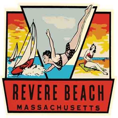 Revere Beach Massachusetts Vintage Decal Sticker Souvenir Skateboard Laptop