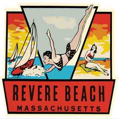 Revere Beach Massachusetts Vintage Decal Sticker Souvenir Skateboard Laptop