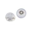 Real 14K Gold Hypoallergenic Safe All Day Comfort Soft Clear Skin Friendly Silicone Slider Earring Backs - Promo Shape - 14K White Gold (Sold by The Pair) view 1