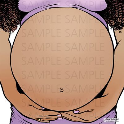 Sparkling Faces Practice Board - Belly (Dark), Face Painting Practice and Display Tool, Great for Belly Designs, Reusable Colored Makeup Template, A3 Size - 16.5" x 16.5"
