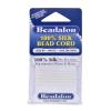 Beadalon Silk Thread, Size #6, 0.70 mm / .028 in, White, with Needle, 2m view 1