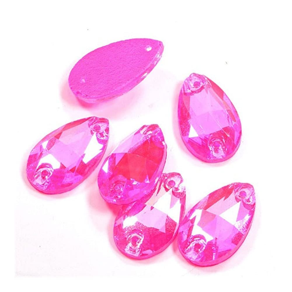 Glitter Non Hot Fix Neon Rhinestone Noctilucent Flatback Neon Sewing Stones Crystal Strass (Color : 0016, Size : 13x18mm-24PCS)