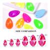Glitter Non Hot Fix Neon Rhinestone Noctilucent Flatback Neon Sewing Stones Crystal Strass (Color : 0016, Size : 13x18mm-24PCS) view 3