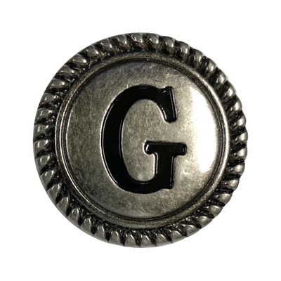 Cowboy Craft Pack of 5 Antique Silver 1-1/8" Letter Initial Alphabet Conchos Screw Back Concho (Antique, G)