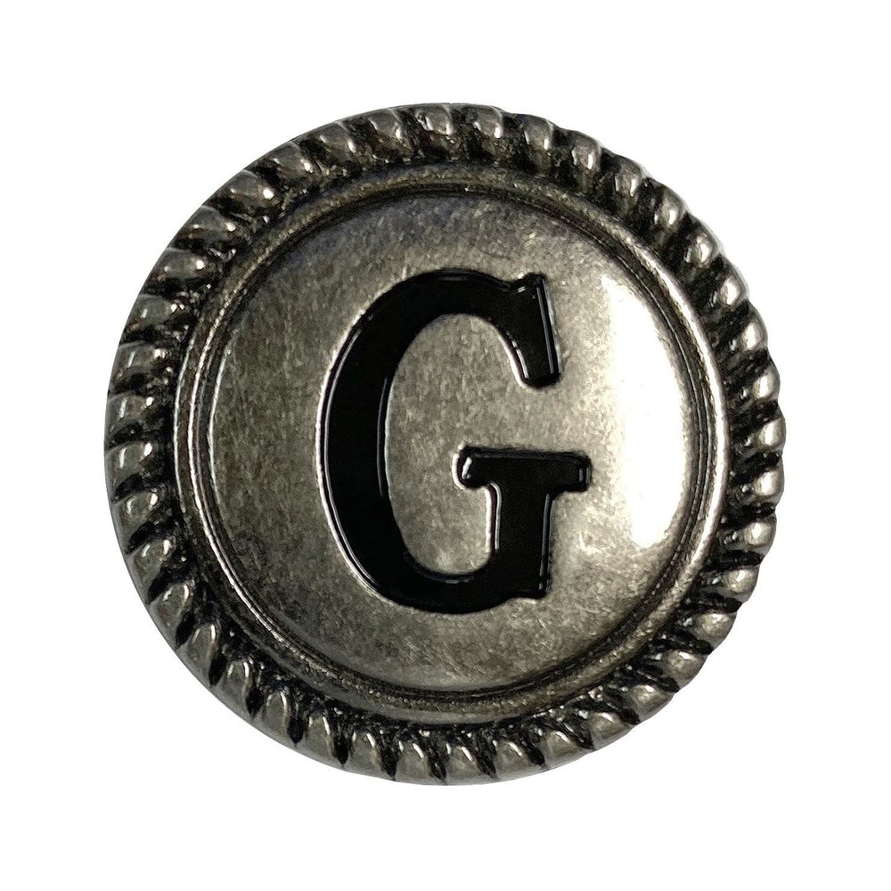 Cowboy Craft Pack of 5 Antique Silver 1-1/8" Letter Initial Alphabet Conchos Screw Back Concho (Antique, G)