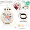 ZOCONE 20 Packs Mini Embroidery Hoops, Small Ring Tiny Embroidery Hoops with Keychain Earring Hooks Jump Rings, Round Wood Hoops for DIY Embroidery Necklace Jewelry Pendant and Keychain view 4