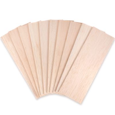 Namalu 10 Pack Balsa Wood Sheets 12 x 4 x 0.12 Inches-3 mm Thick Unfinished Wooden Board Wood Sheets for Crafts House Aircraft Ship Boat Arts Projects DIY Wooden Model Making