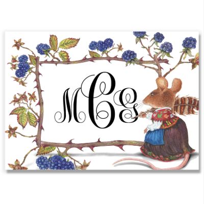 Nibbleton Animal Theme Woodland Creatures Monogram Stationary Set FOLDED CARDS, Cute Personalized Set