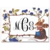 Nibbleton Animal Theme Woodland Creatures Monogram Stationary Set FOLDED CARDS, Cute Personalized Set view 1