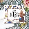Nibbleton Animal Theme Woodland Creatures Monogram Stationary Set FOLDED CARDS, Cute Personalized Set view 2