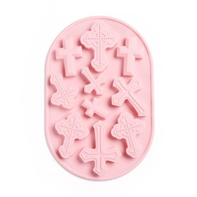 Boutigem 2pcs Crucifix Cross Soap Mold 10 Cavities Easter Cross Fondant Silicone Mold for Handmade Soap Cake Decoration UV Resin Crafts Jewelry Making Party Favors