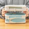 Arnuixty Large Storage Pencil Case Pen Bag with Zipper Big Capacity Pouch Organizer for Office Travel Holder Box (Navy Blue) view 2