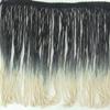 SEW TRENDS 2 Yards of 12" Ombre Tie Dye Multicolor Chainette Fringe Tonal Loop Tassel Fringe- Black Light Beige Taupe Shades view 1