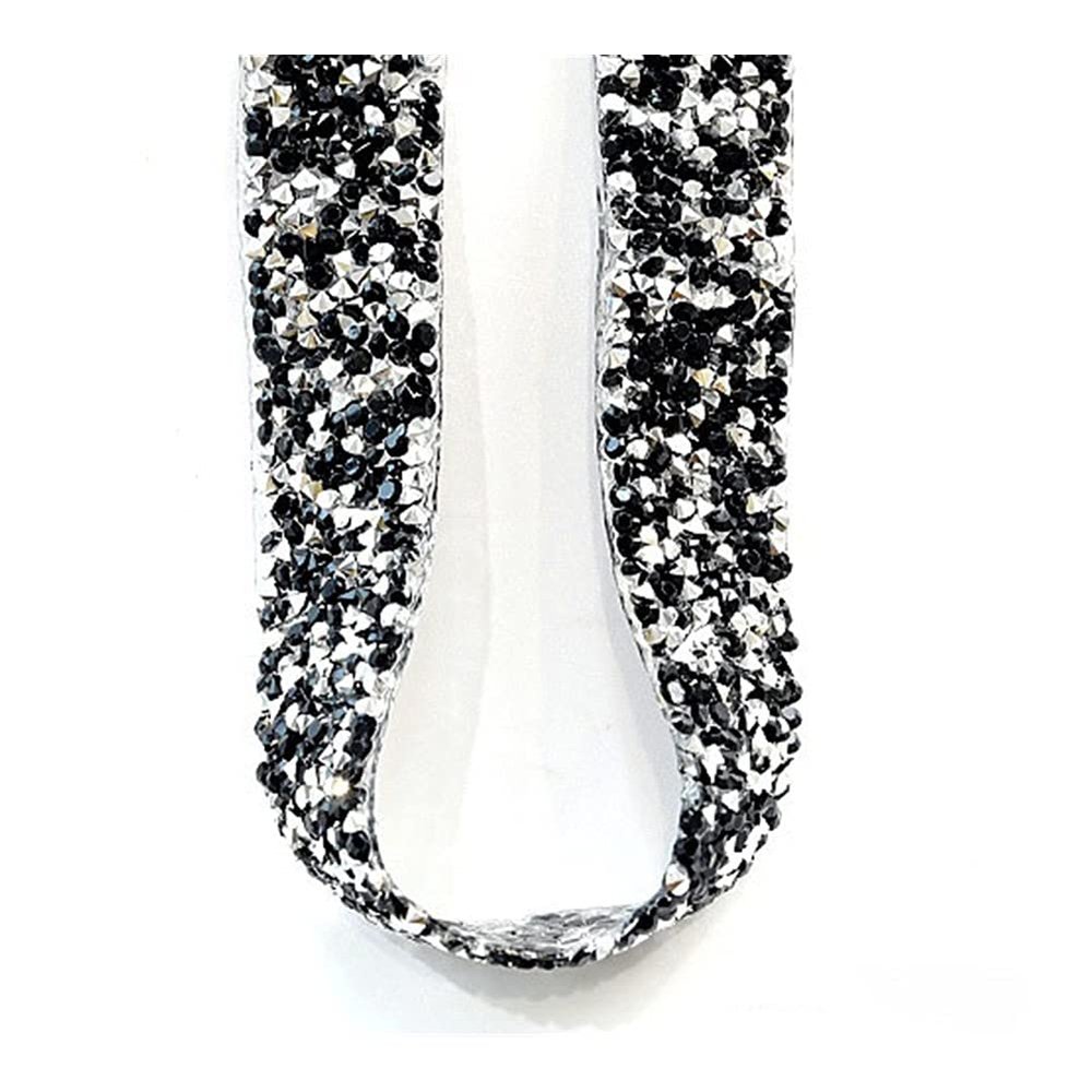 HANRUO 1 Yard/lot Width 15mm Many Colors Rhinestone Banding Crystal Silver Rhinestones Trimming DIY (Color : 0019, Size : 2.5cm (25mm))