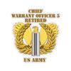Kiss-Cut Stickers - Army - Emblem - Warrant Officer 5 - CW5 w Eagle - Retired (2"x2", White) view 1