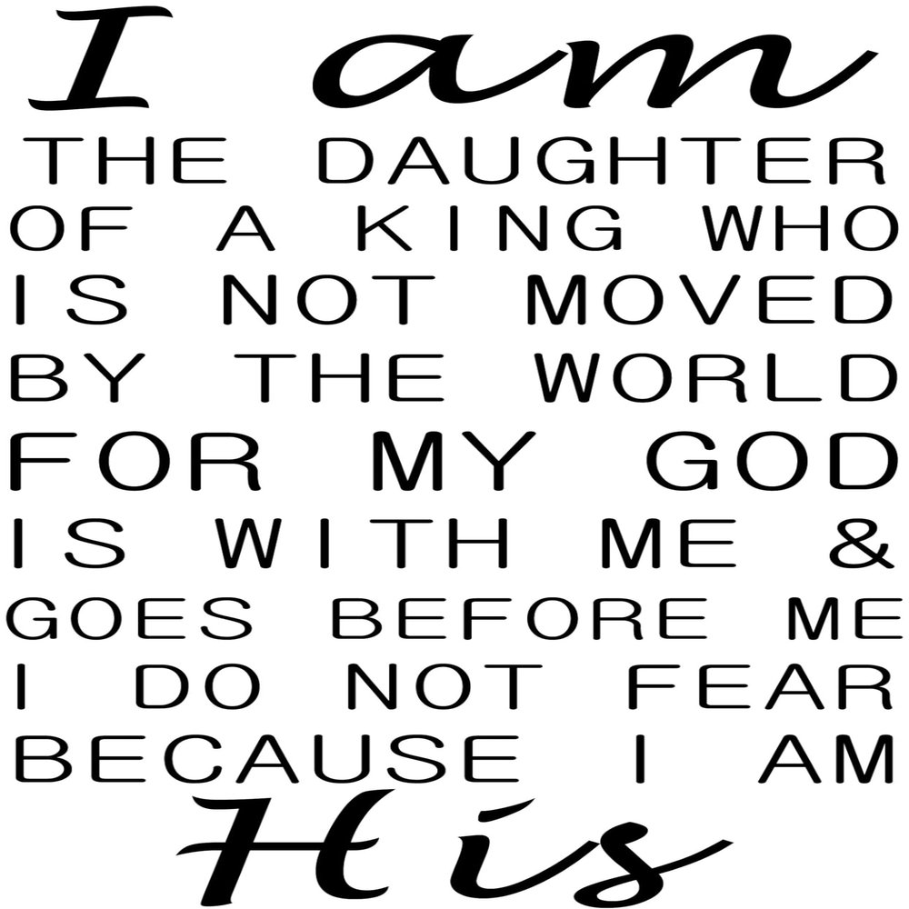 I Am The Daughter Of A King Wall Decal Quote - Nursery Wall Sticker Vinyl - Children's Room Wall Saying Decal - Living Room Inspirational Wall Decal - Wall Quote For Family Room - Christian Wall Decal