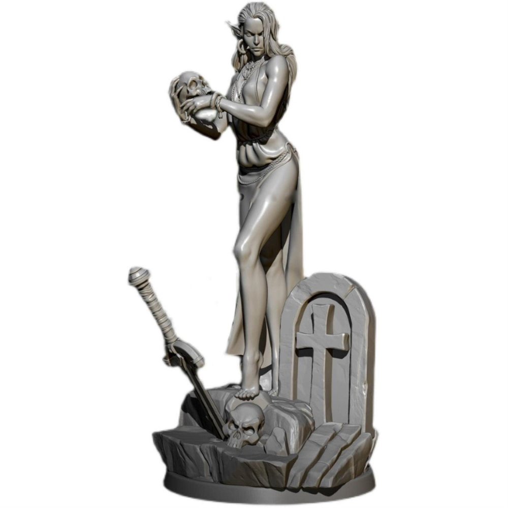 PANGCHENG 75mm Resin Model Kits Figure Beauty Miniature GK colorless and self-Assembled AD-002984