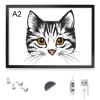 A0/A1/A2/A3/A4 Tracing Light Box, Portable Ultra-Thin Stepless Dimmable Brightness LED Light Pad, Wireless Rechargeable Led Light Board for Diamond Painting Sketching Drawing,A2 view 1