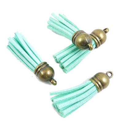 Price per 50 Pieces Antique Bronze Plated Jewelry Making Charms Findings Crafting Suppliers 892359 Light Blue Tassels
