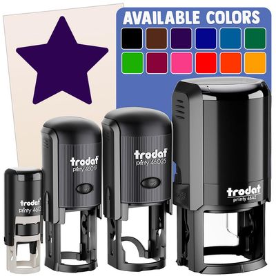 Star Shape Excellent Self-Inking Rubber Stamp for Stamping Ink Stamper Crafting Planners - 1/2 Inch Mini - Sky Blue Ink