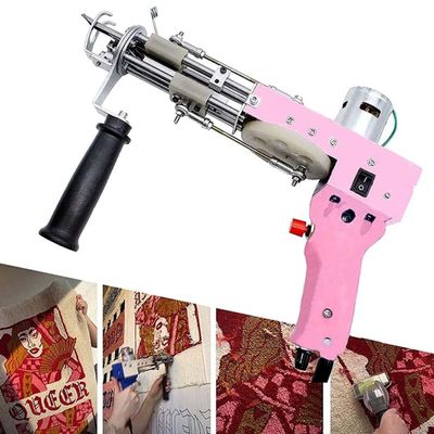 ZWJABYY Electric Carpet Tufting Gun,7-19Mm Cut Pile Rug Tufting Gun,5-45 Stiches/Secs Hand-Held Cut Pile Flocking Machine,High Speed Carpet Weaving,for Handmade DIY Beginners,Pink