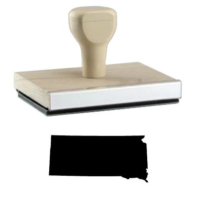 Infusion South Dakota State Rubber Stamp, 1 X 2'' Wood Stamp