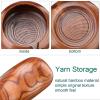 Joyeee Wooden Yarn Bowl, Yarn Holder for Crocheting, Crochet Bowl Accessories Holder with Holes Handmade to Prevent Slipping, Perfect Crochet Holder for Crocheting and Knitting Mothers Day Gift 7.9'' view 2