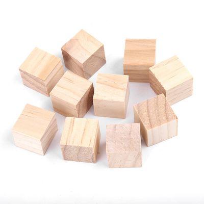 10 Pcs 0.98 inch Wooden Cubes, Square Wooden Blocks Unfinished Pine Cubes for DIY Crafts Handmade Woodcrafts(25mm, 10Pz)