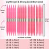 Lykke Blush 6 in. Large Set US Sizes 6, 7, 8, 9, 10, 10.5, 11, 13 DPN Double Point Knitting Needles for DK, Worsted, Chunky, Super Chunky Yarn, Birchwood with Fuchsia DM Case, Project Bag view 2