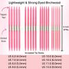 Lykke Blush 6 in. Large Set US Sizes 6, 7, 8, 9, 10, 10.5, 11, 13 DPN Double Point Knitting Needles for DK, Worsted, Chunky, Super Chunky Yarn, Birchwood with Fuchsia DM Case, Project Bag view 3