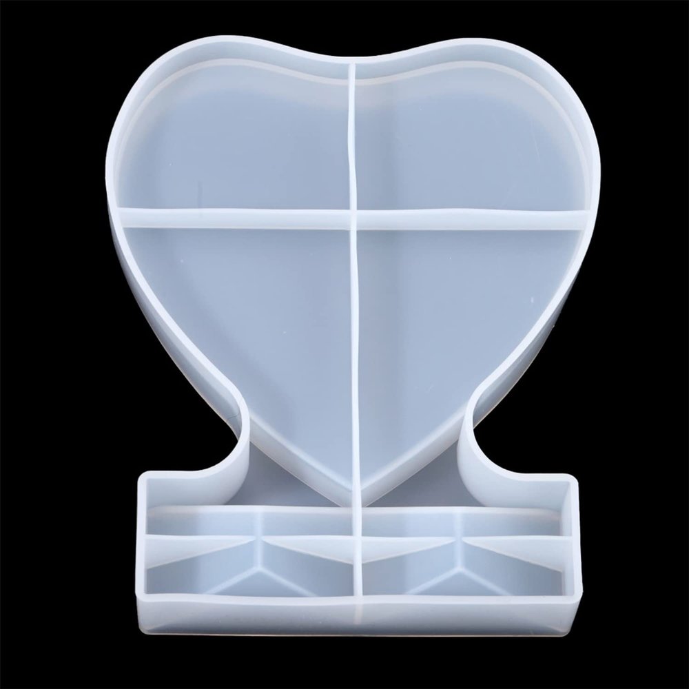AGCFABS 1Pcs Rectangle & Heart Shape Photo Frame Silicone Mould DIY Personalized Photo Silicone Tool, Mirror Decoration Silicone Mold for DIY Home Decoration (Heart Shape L)