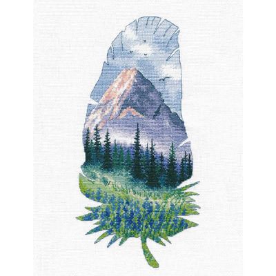 MARUSSIA Oven Mountain Landscape II Counted Cross Stitch Kit 16 x 30 cm