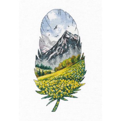 MARUSSIA Oven Mountain Landscape I Counted Cross Stitch Kit 16 x 30 cm