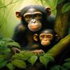 5D Diamond Art Painting Kits Monkey Mom Baby Full Drill Round Beads Diamond Art Gems Stone Cross Stitch DIY Diamond Art Painting by Number Kits Wall Decoration 14x14inch view 1