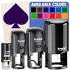 Card Suit Spades Self-Inking Rubber Stamp Ink Stamper for Stamping Crafting Planners - 1-1/2 Inch Large - Blue Ink view 1