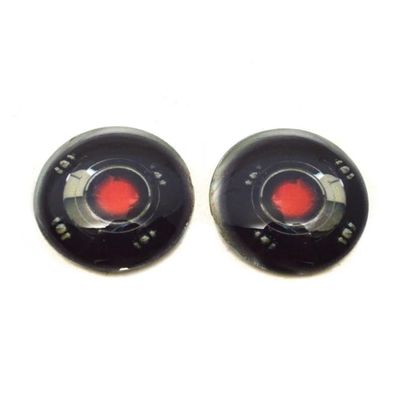Red Robot Glass Eyes 6mm to 60mm Technology Fantastic Jewelry Making Art Doll Parts Taxidermy Sculpture Flatback Domed Cabochons (10mm)