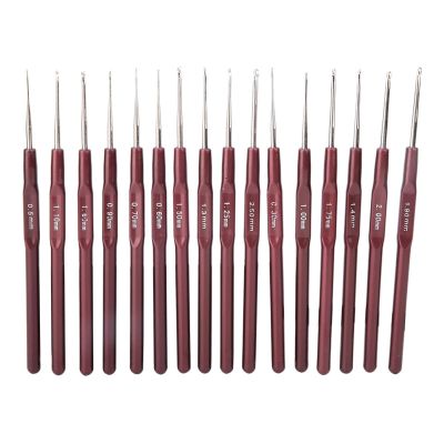 Crochet Hook Set, Stainless Steel Crochet Hook Plastic Handle Knitting Needles Ultra-Fine Lace Crochet Hook Set for Crochet Work