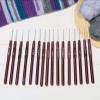 Crochet Hook Set, Stainless Steel Crochet Hook Plastic Handle Knitting Needles Ultra-Fine Lace Crochet Hook Set for Crochet Work view 3